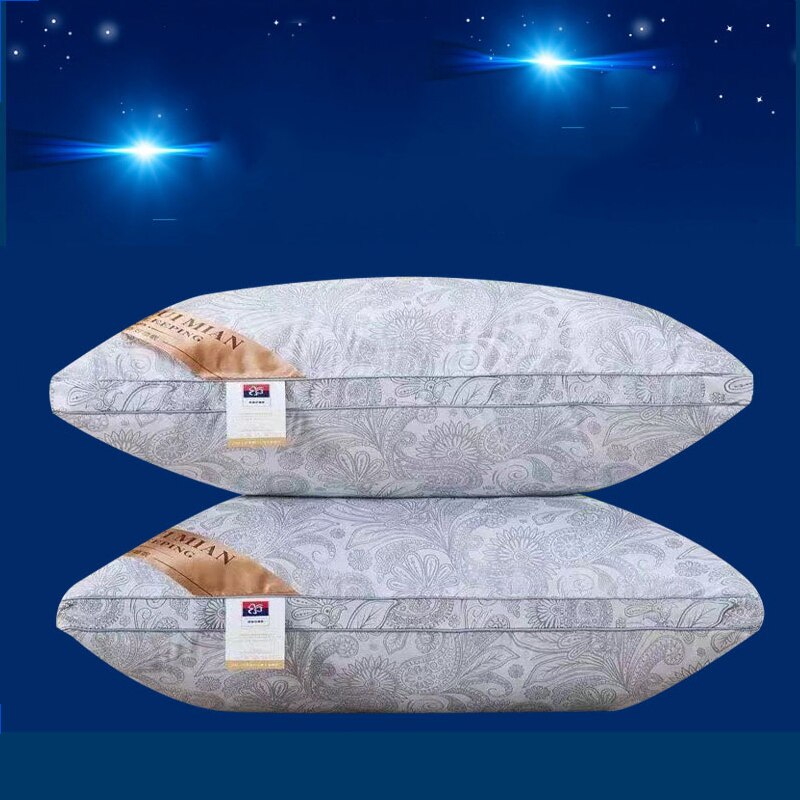 Nueva almohada alternativa blanca de 48x74 cm, almohada de 5 estrellas para Hotel, tela de microfibra, ropa de cama, cuello, almohadas suaves lavables para la salud, ropa de cama