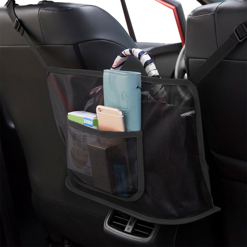Universal almacenamiento lateral de asiento de coche de red de malla bolsa de equipaje del bolsillo del tronco de carga organizador de red Auto Interior Accesorios