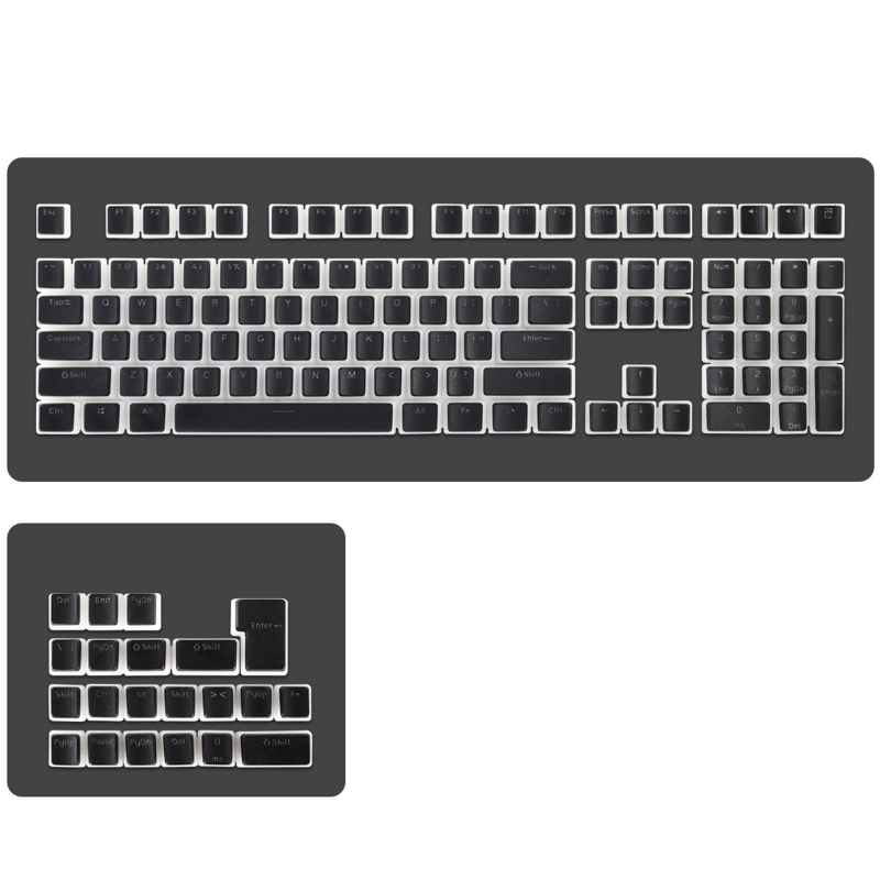 RGB Pudding Keycaps Dual Color Translucent PBT OEM Keycap For Cherry MX Switch Mechanical Keyboard Switches Caps 108-Key: Black