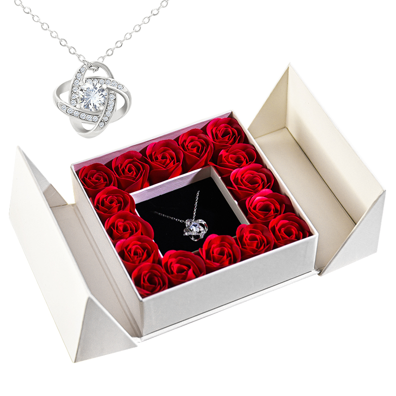 Cadeaus voor vrouwen Sieraden Hanger Ketting/w Zeep Eeuwige Roos Geschenkdoos Moederdag Ketting Sieraden Huwelijksverjaardag: Black Zinc Plated