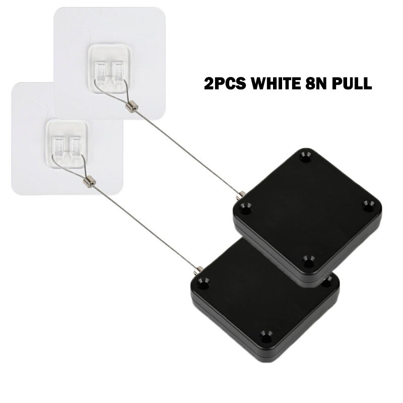 4PCS Hardware Automatic Sensor Door Closer Non-Contact Automatically Close Stretchable 1.2m For All Doors Door-closing-Connector: 2PCS BLACK