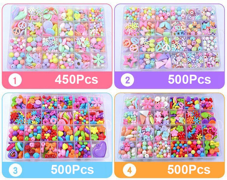 580 st 24 rutnät barn pyssel pärlor flickor plast pop pärlor för barn pyssel leksaker flickor diy smycken leksaker halsband armband pannband kit