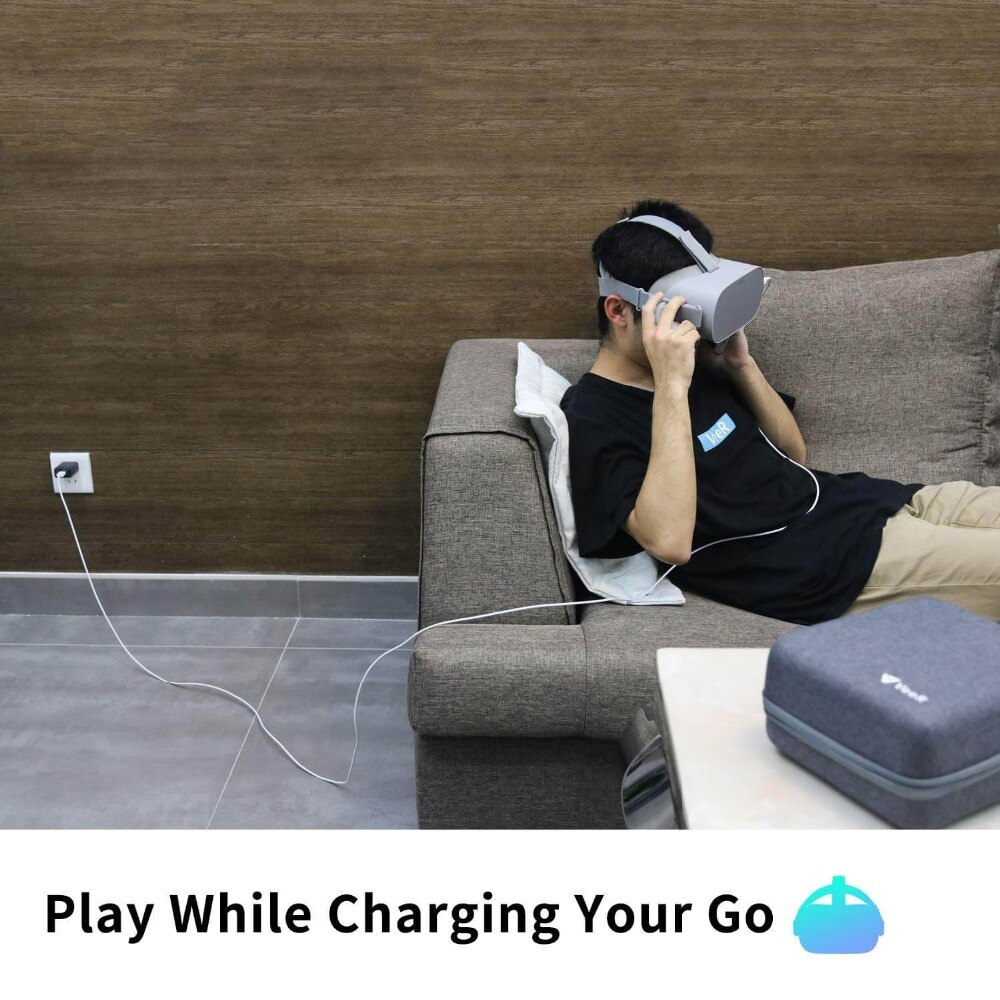 Veer vr oculus go case met verlengsnoer stroomkabel