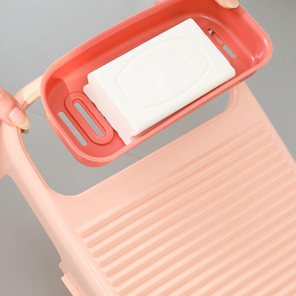 Washboard Plastic Thickened Washboard with Draining Board Soap Box Washing Cleaning Tool Washing board