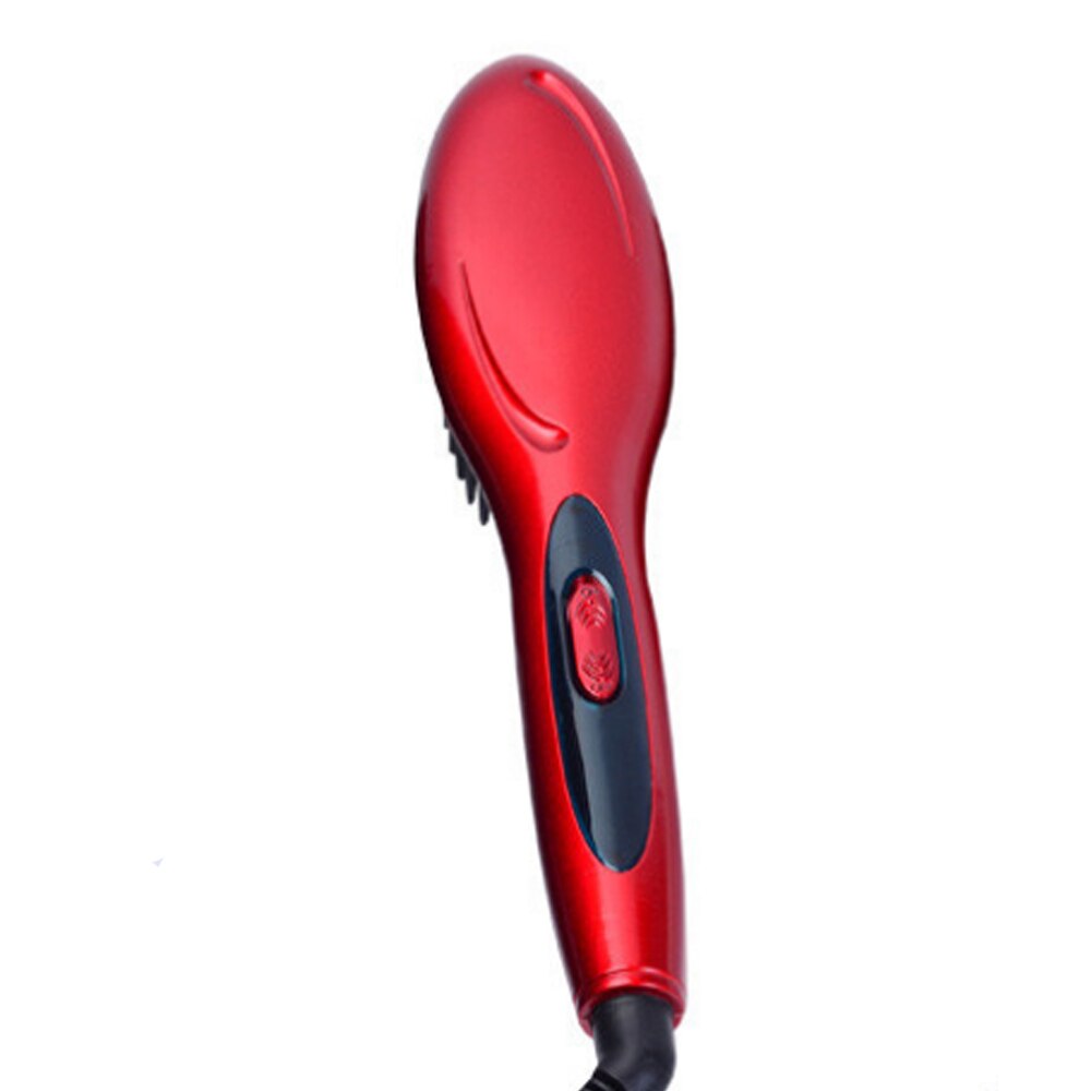 Hottest Ceramic Electric Hair Straightening Brush Hair Straightener Comb Girls Ladies Wet & Dry Hair Care Styling Tools: Red / us