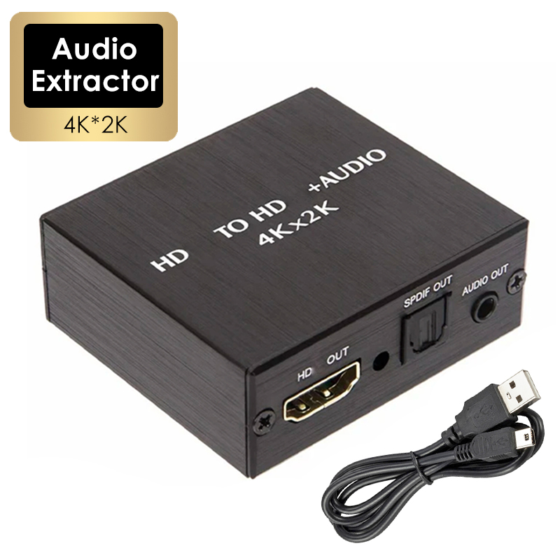 Ekstraktor audio wideo 4K x 2K kompatybilny z HDMI konwerter audio 3,5 MM SPDIF optyczny TOSLINK Stereo Out Splitter Adapter