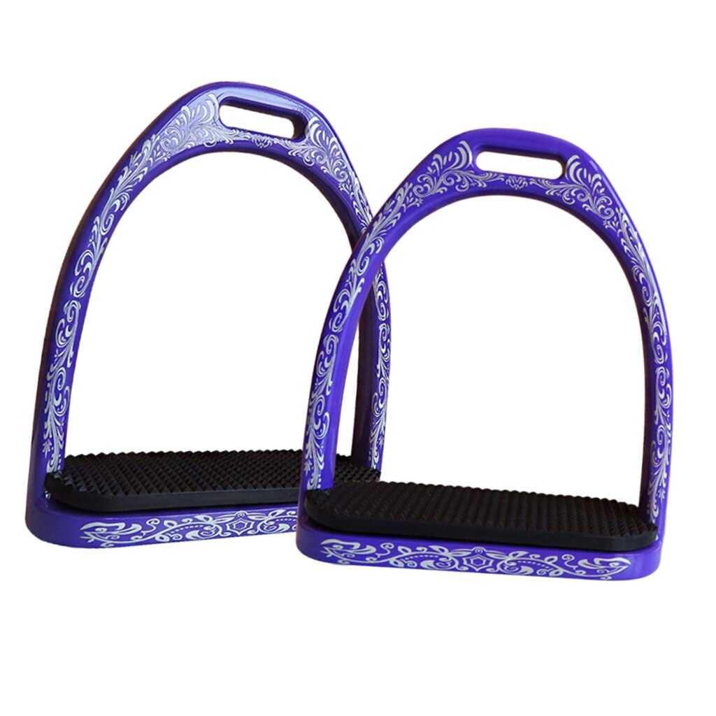 1 Pair Horse Riding Safety Stirrups English Saddle Stirrups with Rubber Tread