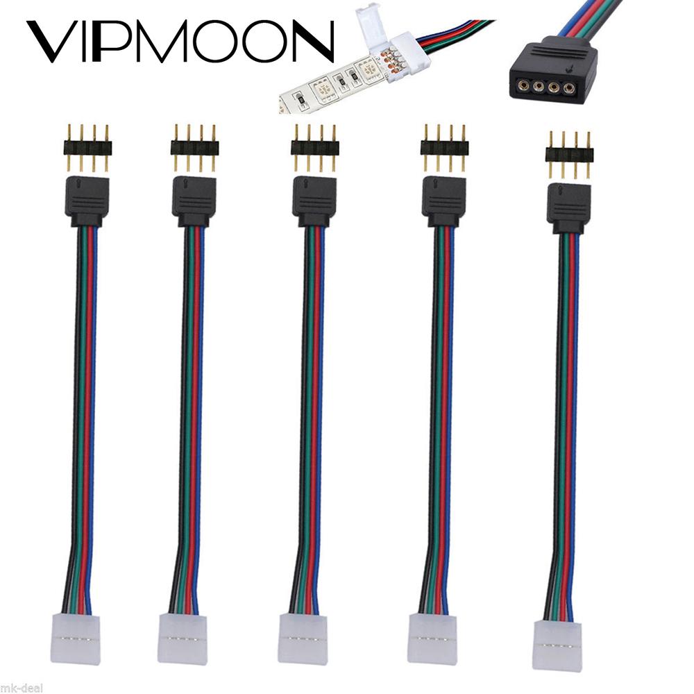 5Pcs 15Cm 4 Pin 4 Pin 5050 3528 Led Rgb Strip Uitbreiding Connector Kabel Draad Led Strip Extension kabel Clip &amp;