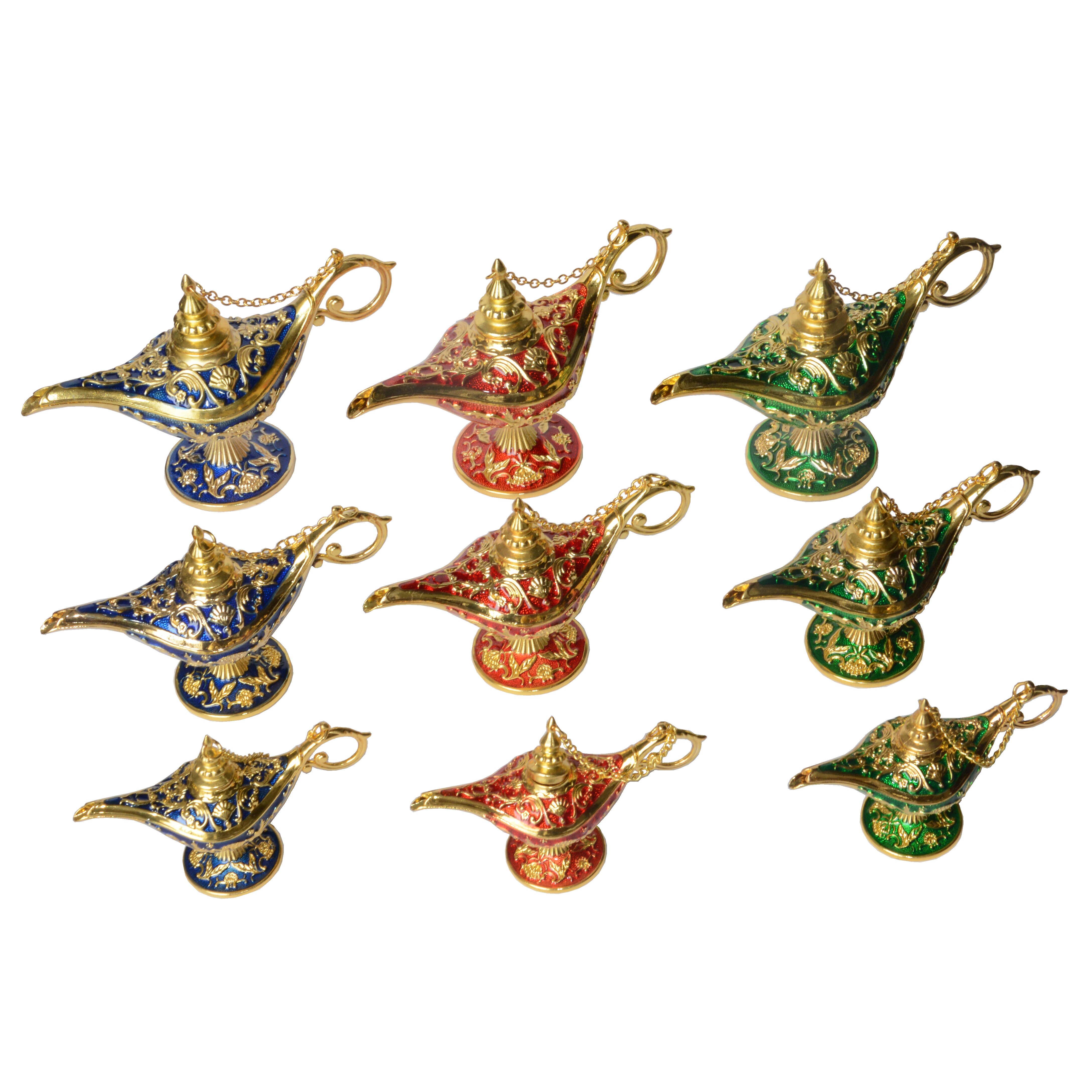 Hand Painted Enamel Magic Lamp Decorative Hinged Jewelry Trinket Box Novelty Home Decor