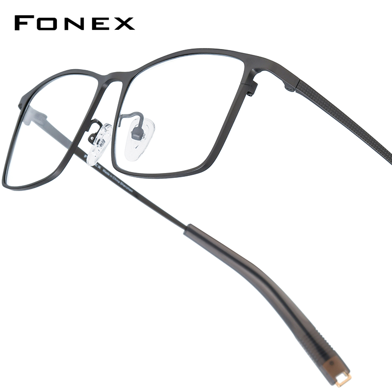 Fonex acetat titanbågar herr märke fyrkantiga retroglasögon ultralätta glasögon japanska glasögon mrx 8827: Röd