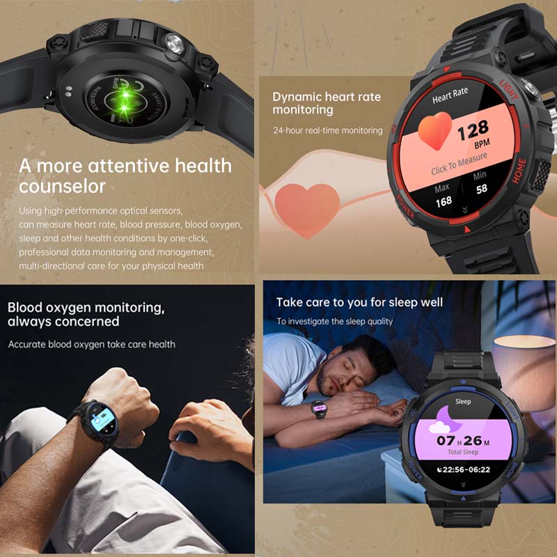 Iluminação LED ao ar livre relógio inteligente para homens, Huawei, chamada Bluetooth, bússola, IP68, 3ATM, nadar à prova d'água, faixa GPS Smartwatch, novo, 2022