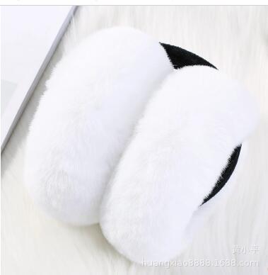 Orejeras de lana de leopardo de estilo femenino, banda de envoltura para las orejas, calentador, cómodo, cálido,: White