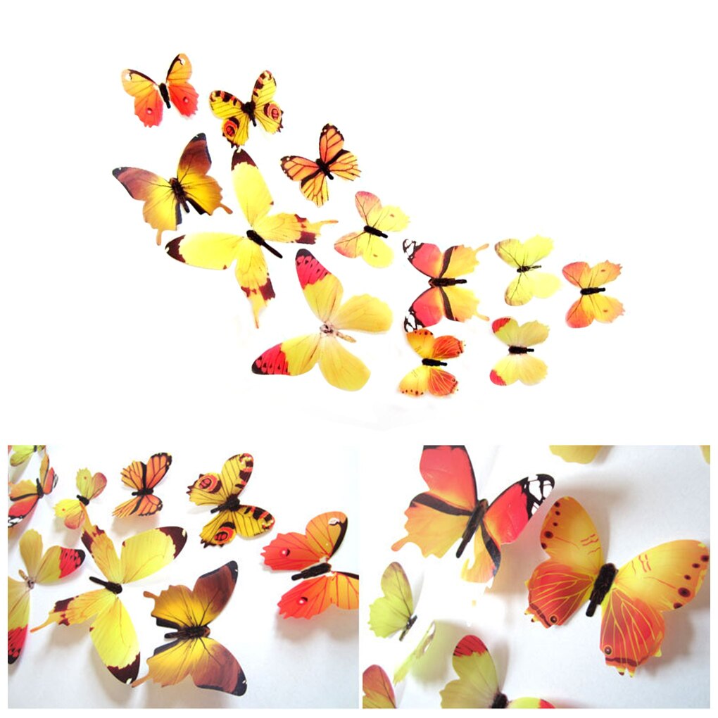 12pcs/Set 3D Butterfly Wall Stickers On The Wall Year Home Decorations Butterfly For Kids Room Wall Decals Home Decoration