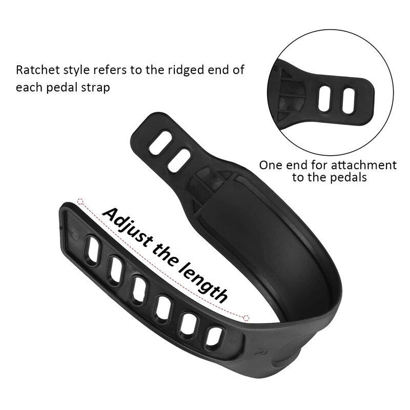 2 Pairs Bike Pedal Straps Adjustable Length Universal Pedal Straps for Spinning Exercise Cycle Home or Gym