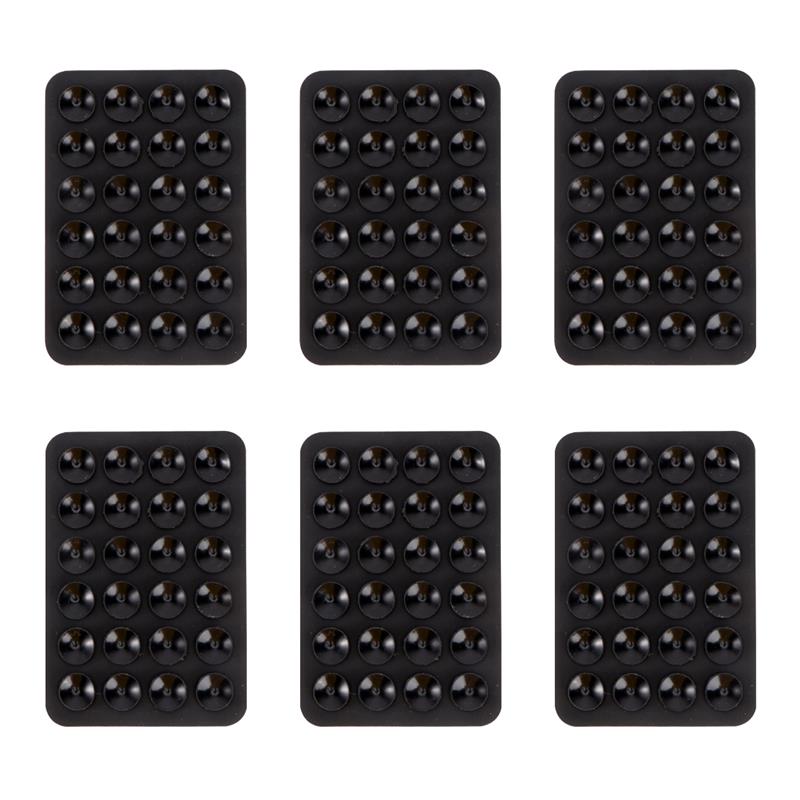 Suporte multiuso universal para celular 6 peças, tapete com ventosa de sucção única face antiderrapante com adesivo forte (preto)