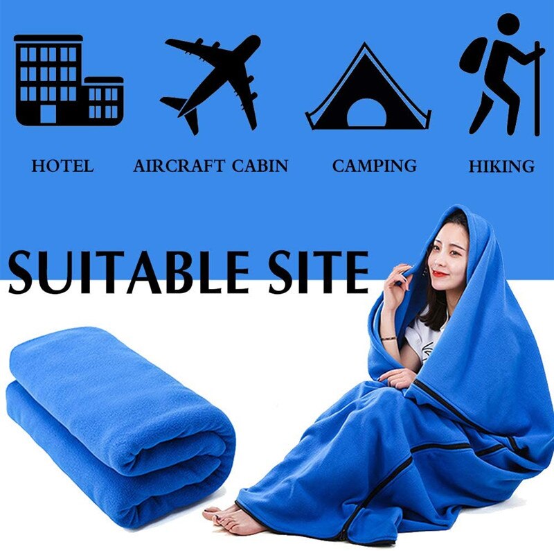 Fleece sovsäck liner reselakan camping sovsäck backpacking filt för resor, camping, vandring, utomhusaktiviteter