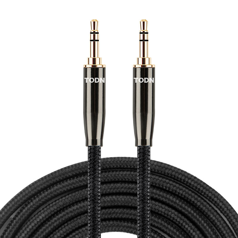 Cable auxiliar HIFI 3,5 para coche 6N OCC, conector de audio macho a macho para teléfono móvil
