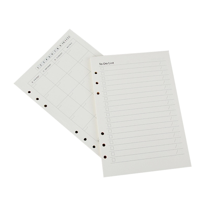 Journal Filofax A5 Refills Inner Pages Loose Leaf-Notebook Spiral-Binder Grid Line-Dot Weekly Monthly-Planner Traveler