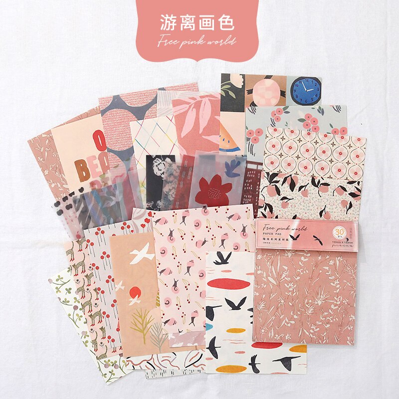 Papel de fondo para manualidades, 30 Uds. De animales del bosque, mezcla de Material, papel, planificador, álbum de recortes, Vintage, decorativo: D