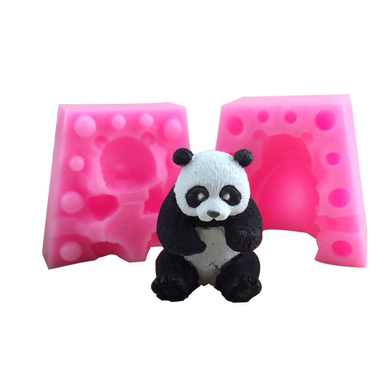 Kleine Panda Siliconen Mal Chocolade Mu Si Fondant Bakvorm Zachte Klei Gel Gips Ornamenten