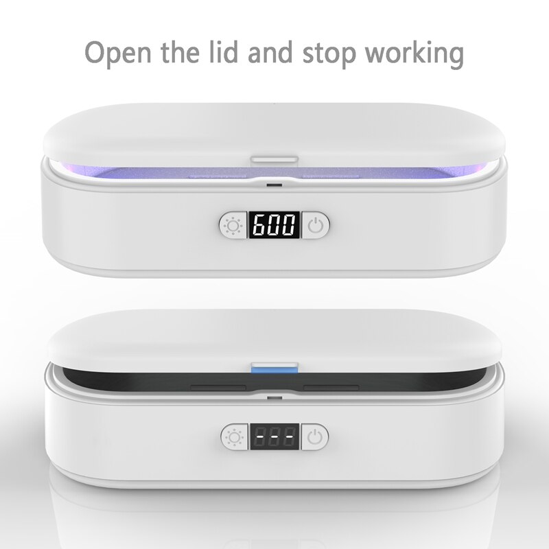 Draagbare Uv Disinfector Kast Telefoon Ontsmettingsmiddel Uv Schoner Mobiele Ultraviolet Lamp Doos Voor Sieraden Horloge