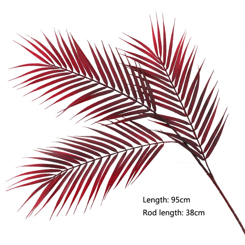 Kunstig bregne planter plast tropisk palme løv gren hjem hage dekorasjon fotografering bryllup dekor blå blader: Rød