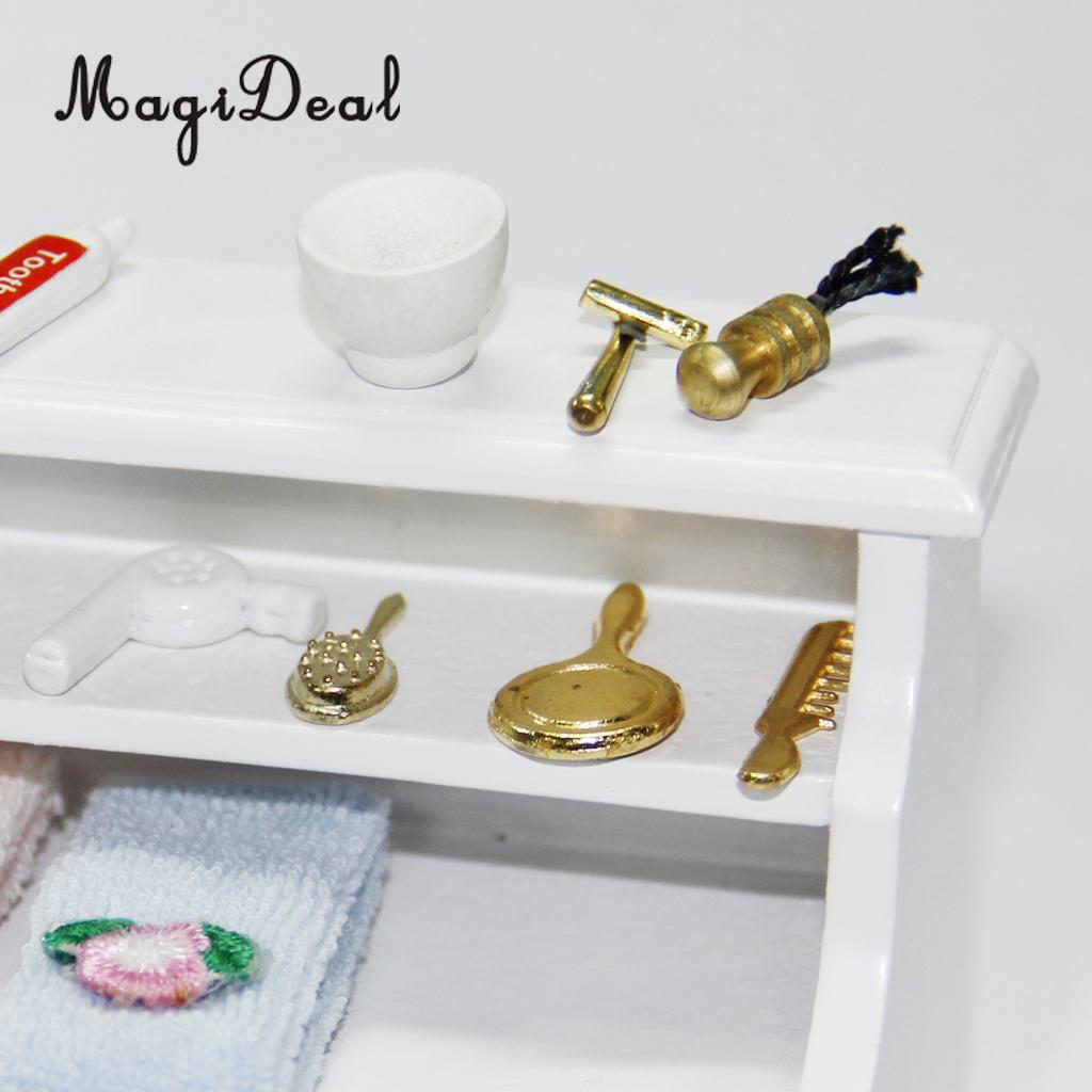 Magideal 3 Stks/set 1/12 Poppenhuis Badkamer Miniatuur Tandenborstel Tandpasta Cup Kinderen Pretend Play Toy