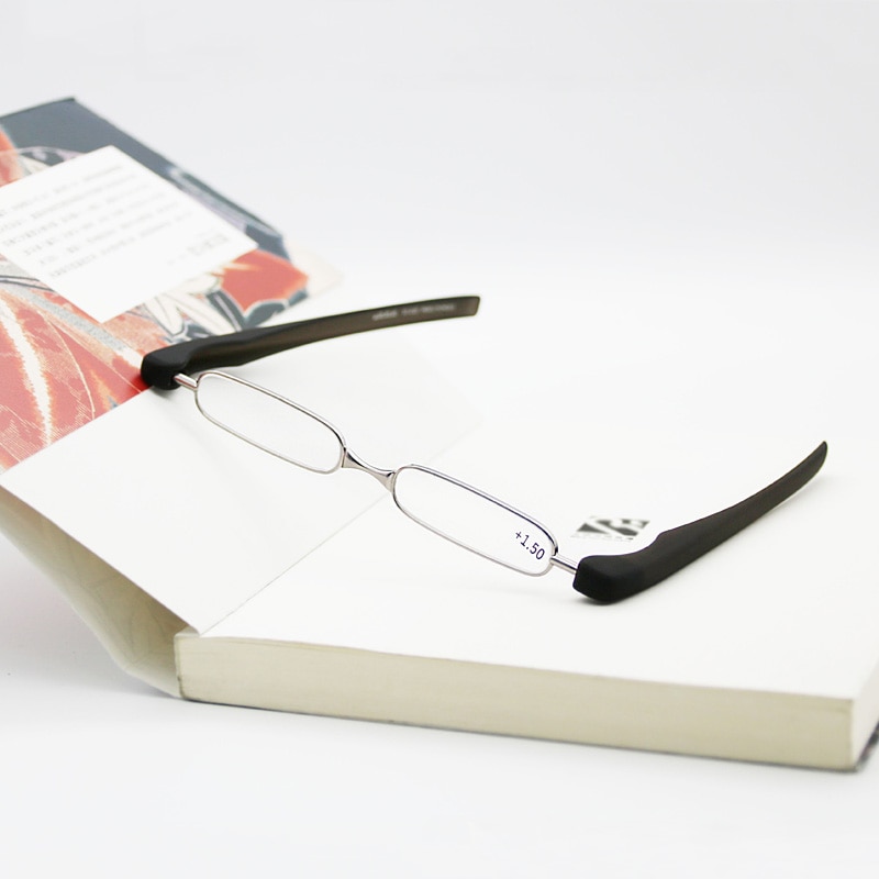 PODREADER-Mini gafas de lectura plegables para hombre y mujer, anteojos de lectura portátiles con bolsillo, ligeros, para presbicia + 360, 150