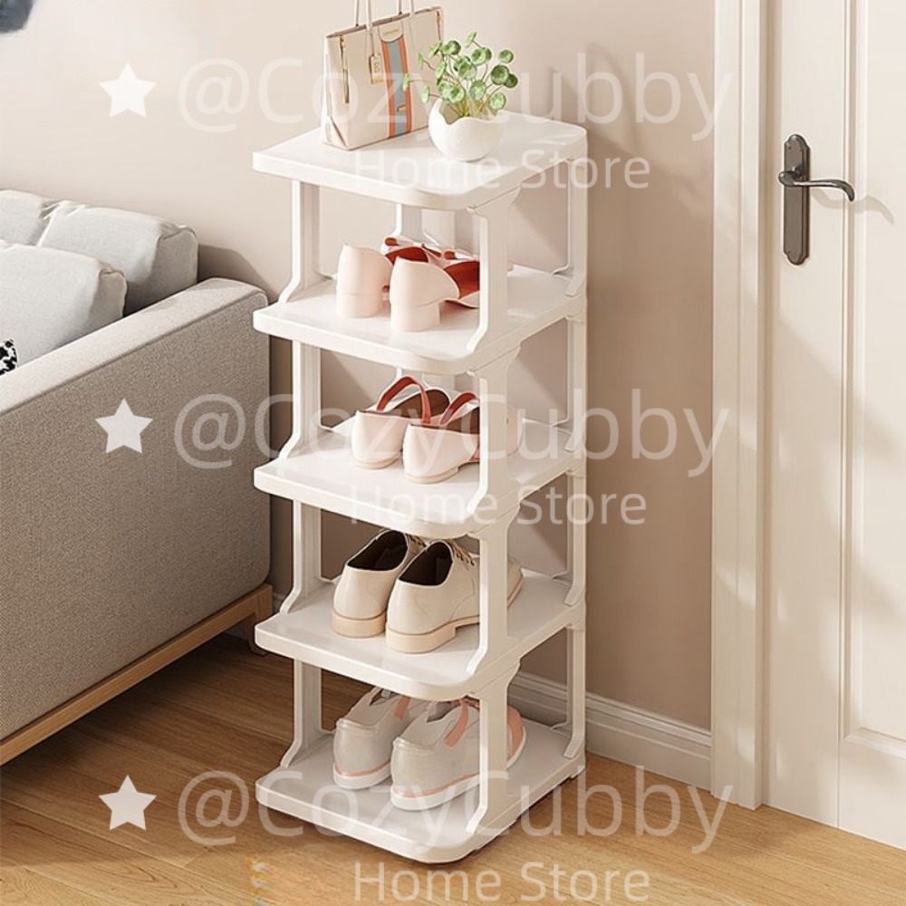 Estante de almacenamiento de zapatos, puerta de esquina de pared de 9 niveles, armario organizador de zapatos DIY estrecho apilable que ahorra espacio para dormitorio doméstico