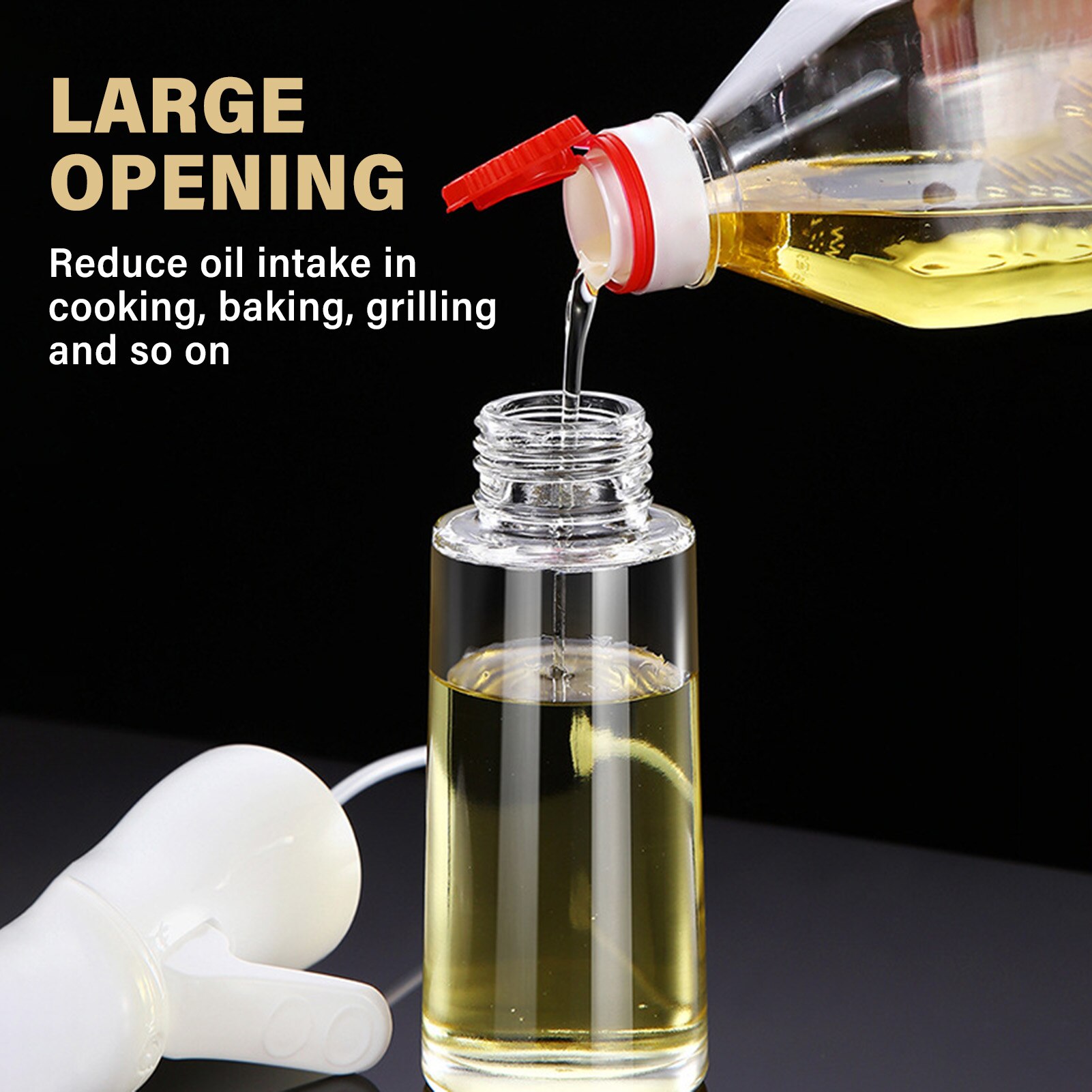 200ml Glass Olive Oil Spray BBQ Cooking Kitchen Baking Tools Sprayer Empty Bottle Vinegar Oil Dispenser Salad Travel Picnic Tool