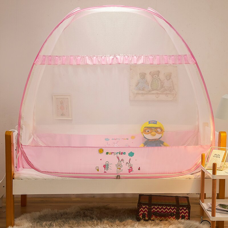 Babyinner Moskito Netz150 * 80*125cm Baby Kleinkind Bett Moskito Bar Drei-tür Serie Verschlüsselt Netz Material grün Umwelt: Hase180 80 125