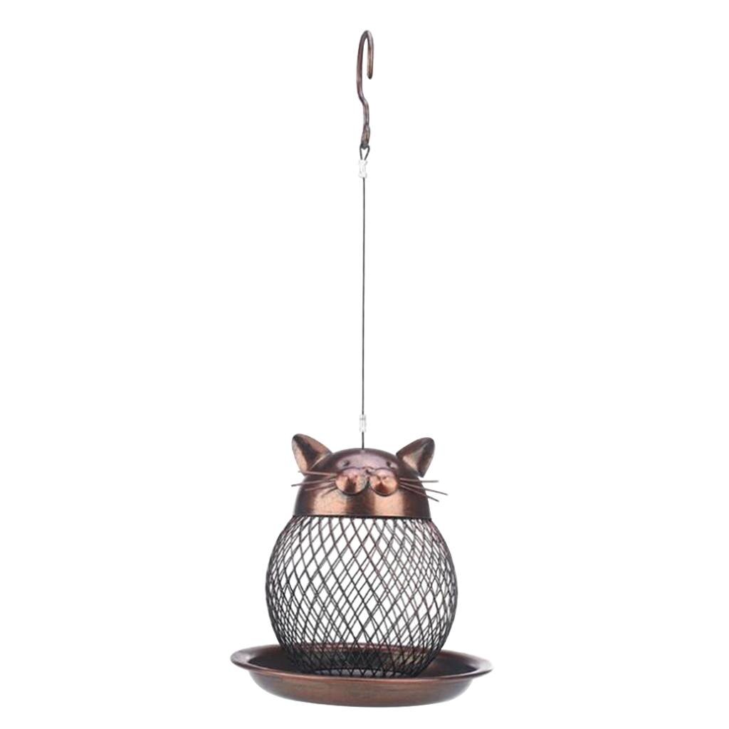 Hanging Bird Feeder Outdoor Metal Mesh Feeding Station Nuts Backyard Bird