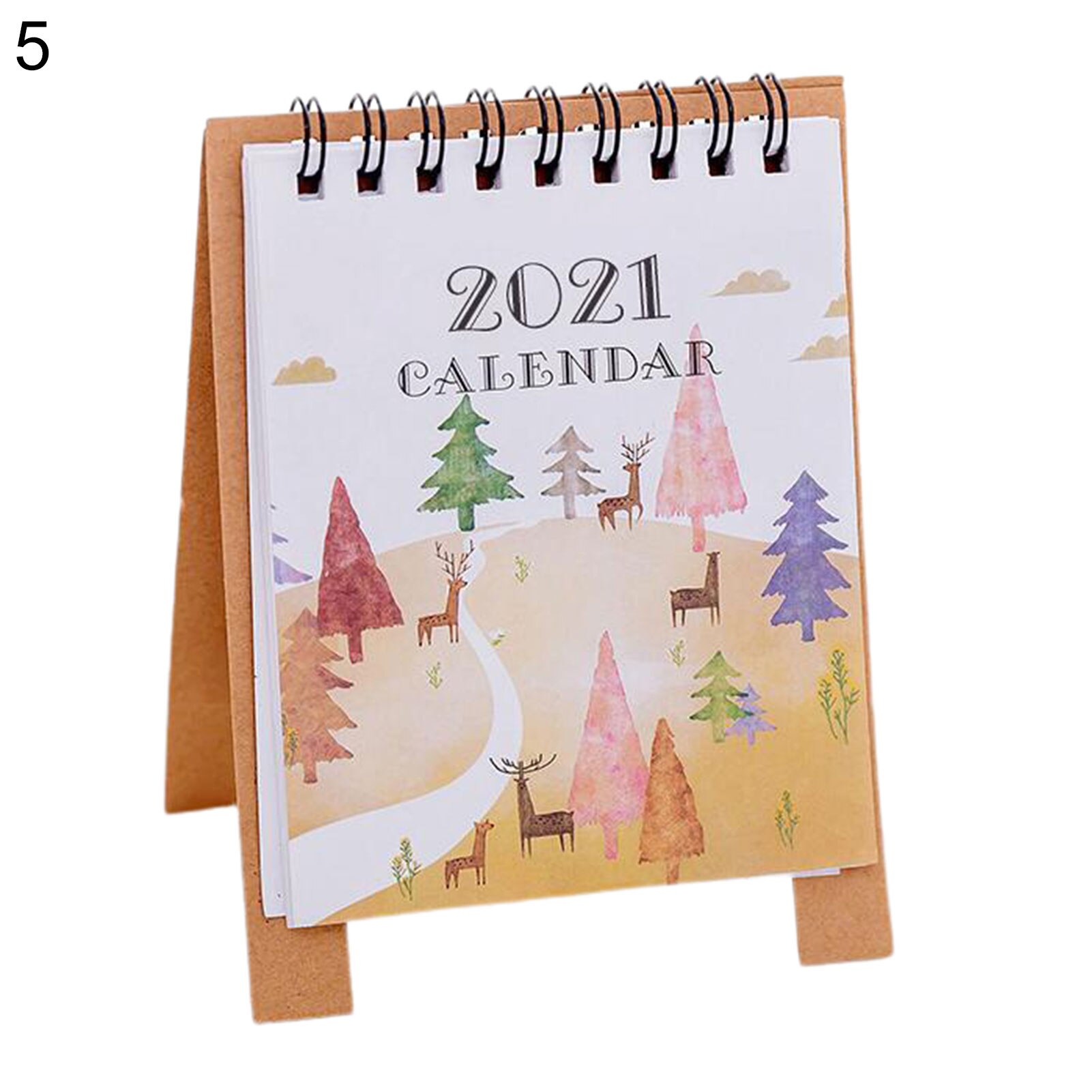 Mini desk kalender årlig papir kalender memo daglig planlægning planlægger hjemmekontor desktop årlig dagsorden planlægning kalender: 5