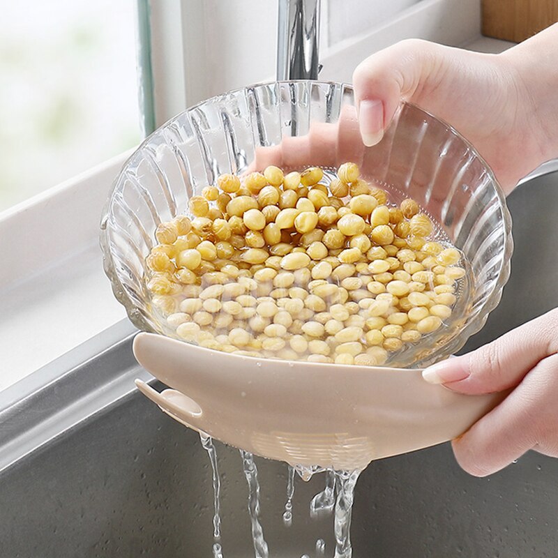 1pcs Washing Spoon Rice Washing Scoop Washing Rice Sieve Household Sink Food Drain Rack Kitchen Accessories