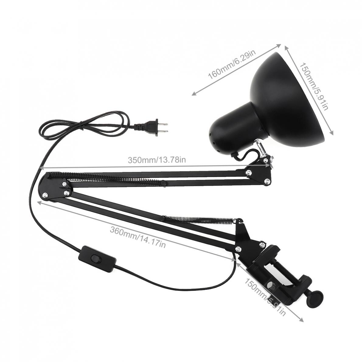 Universal Stand Arm Bracket Flexible Metal Holder Over Length Swing Arm Standing Bracket Fit for Table Lamp Capacitor Microphone: Desk Lamp B