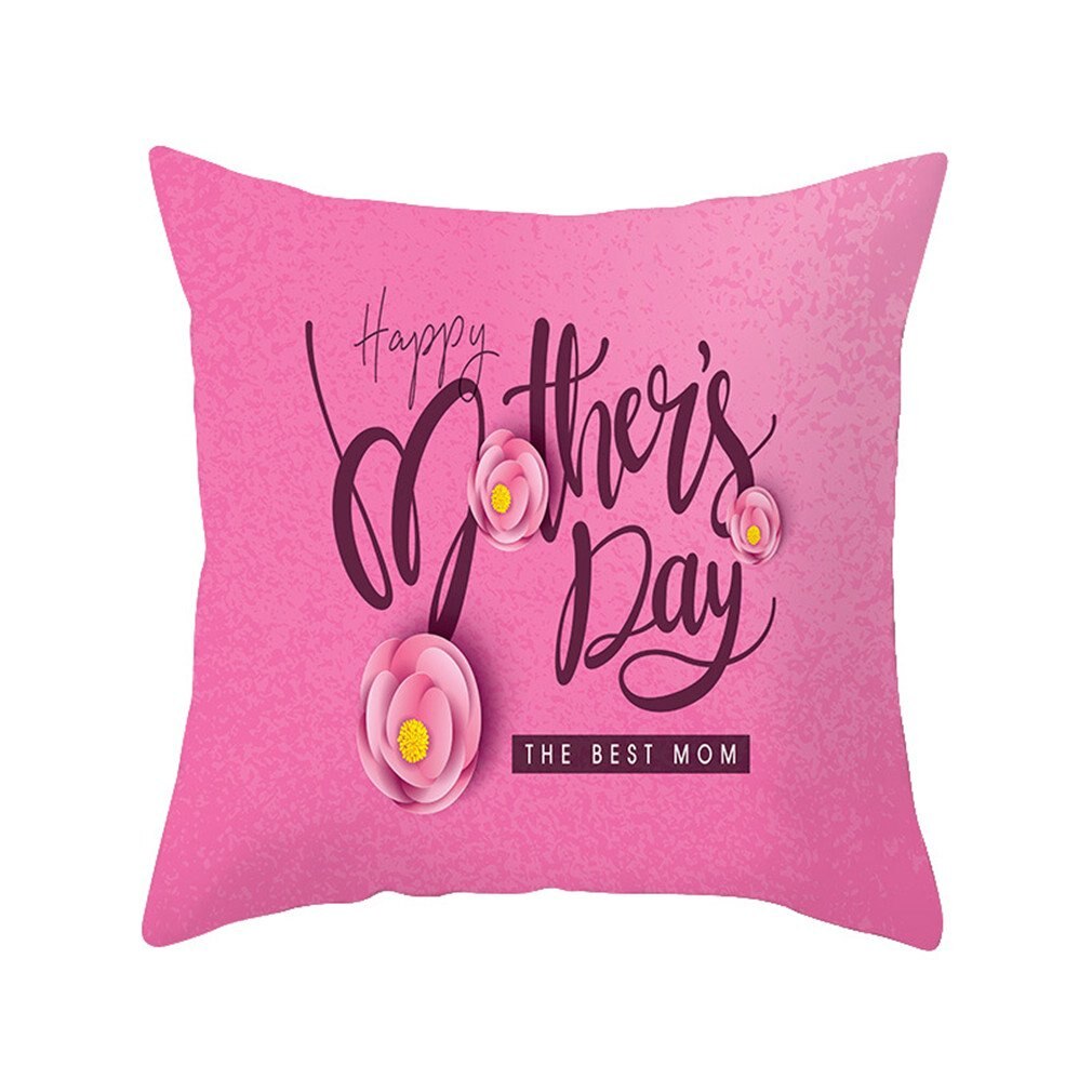 Funda de almohada con estampado de piel de melocotón para decoración del Día de la madre, 45cm, funda de cojín lavable para sofá, 4 unidades