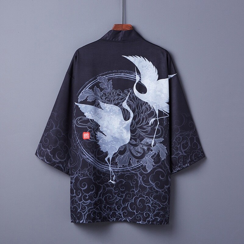 Japanese Kimono Cardigan Men Haori Yukata Male Samurai Costume Clothing Kimono Jacket Mens Kimono Shirt Yukata Haori 12805