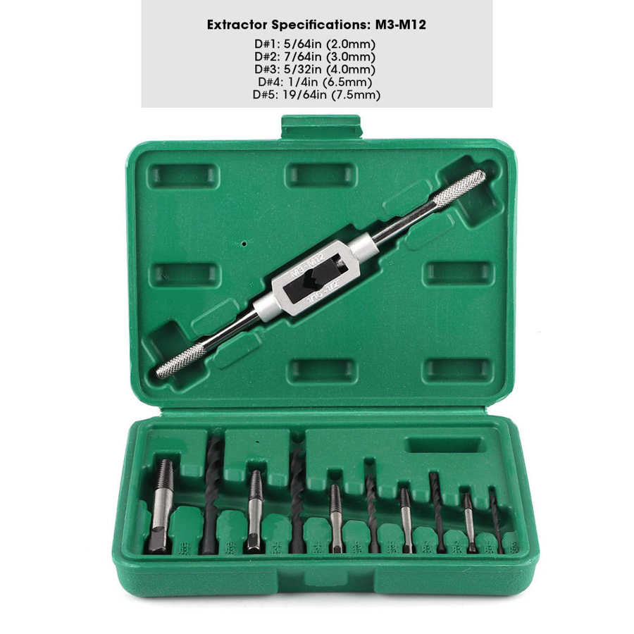 11Pcs/Set Damaged Screw Extractor Drill Bit Kit Bolt Stud Fastener Auto Tool Set Broken Bolt Remover Car Accessories