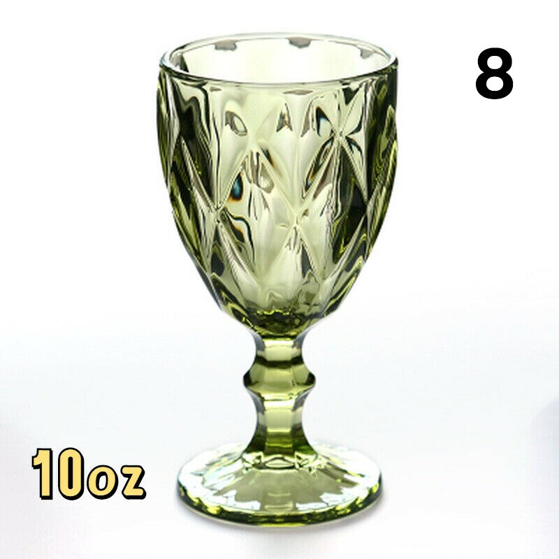 1 pz 240/300ml bicchiere da vino rosso in rilievo retrò calice bicchiere da succo bere Champagne whisky Cup decorazioni per feste di nozze: 8 large