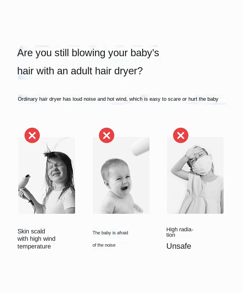 Secador de pelo de bebé,