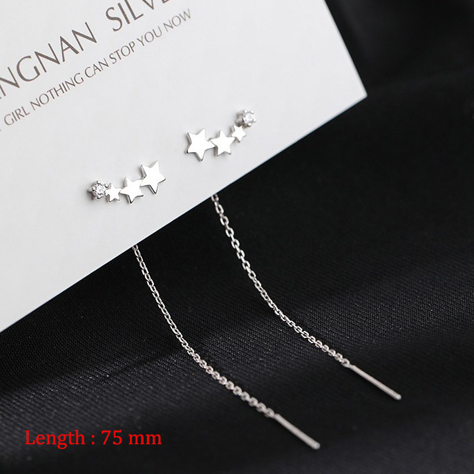 Pendientes colgantes con borlas y cadena de estilo Simple para mujer, aretes largos, accesorios de línea de perforación, Mini joyería fina a la para las orejas: orange