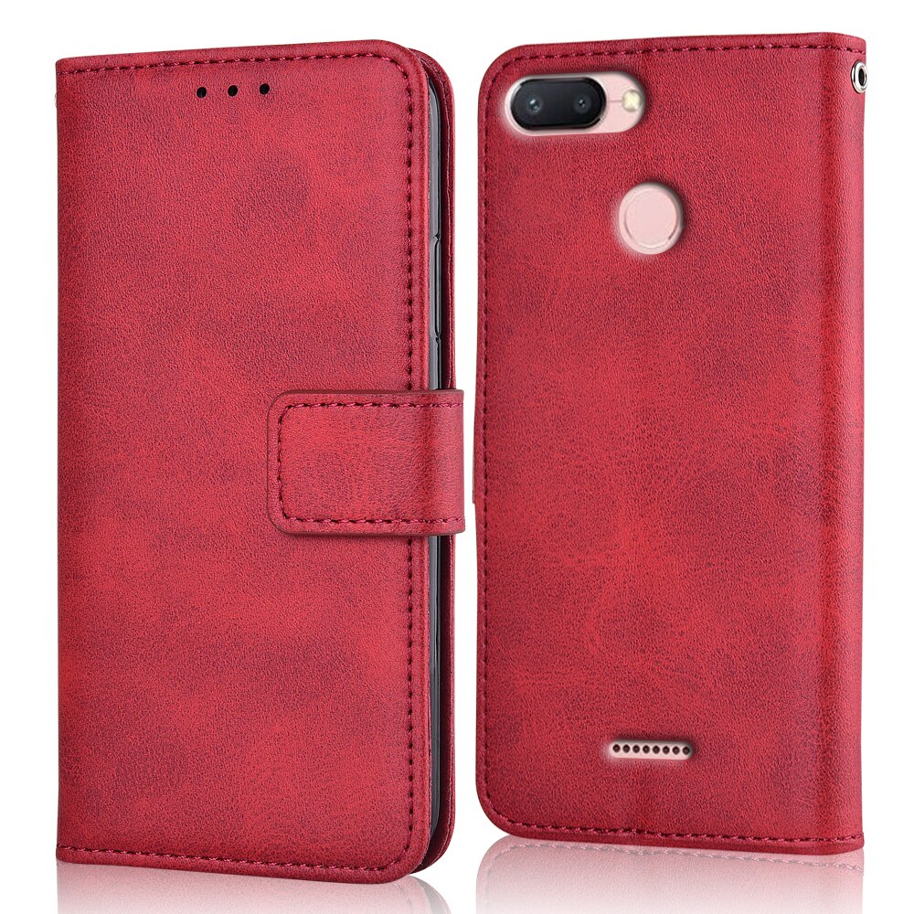 Leren flip portemonnee hoesje voor xiaomi redmi 6 redmi 6 5.45 '' hoesje voor xiaomi redmi 6a 6 a redmi 6a hoesje telefoonhoesje