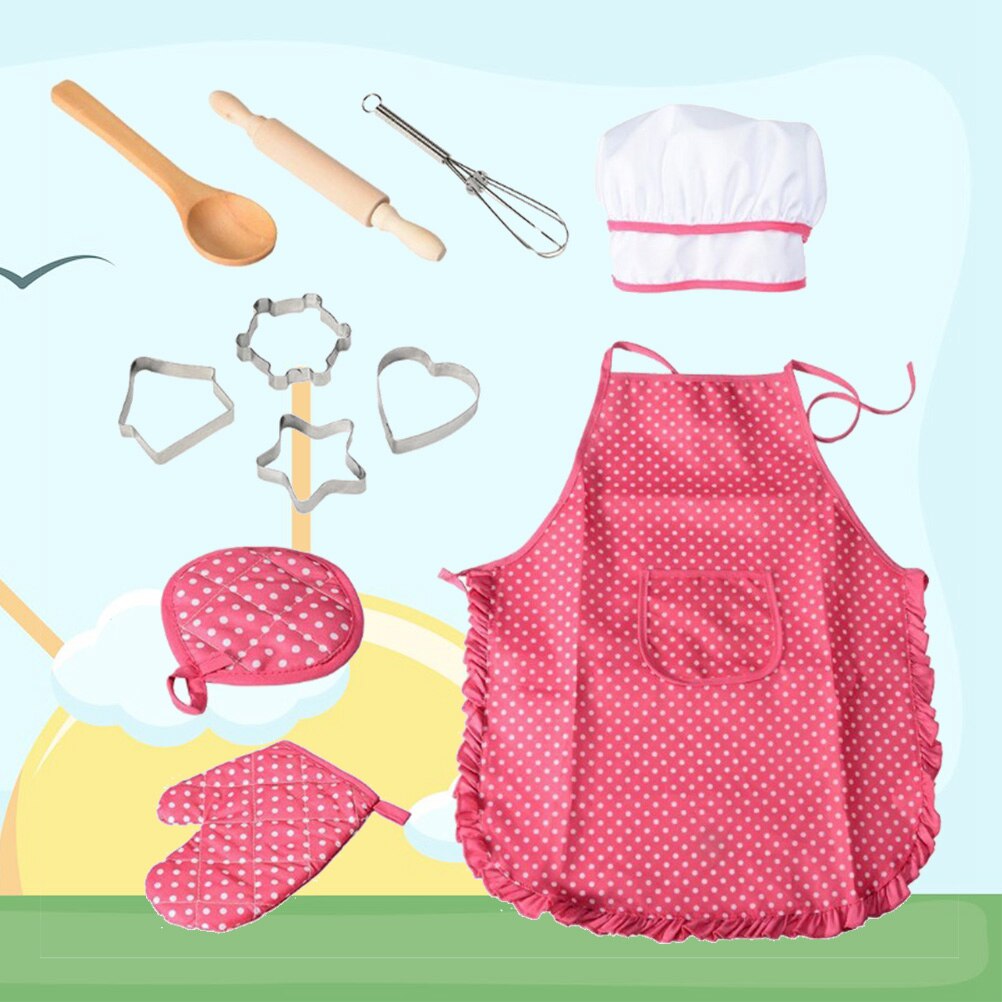 Traje de cocina de protección ligero para niños, 7 piezas, educativo, completo, no tóxico, duradero