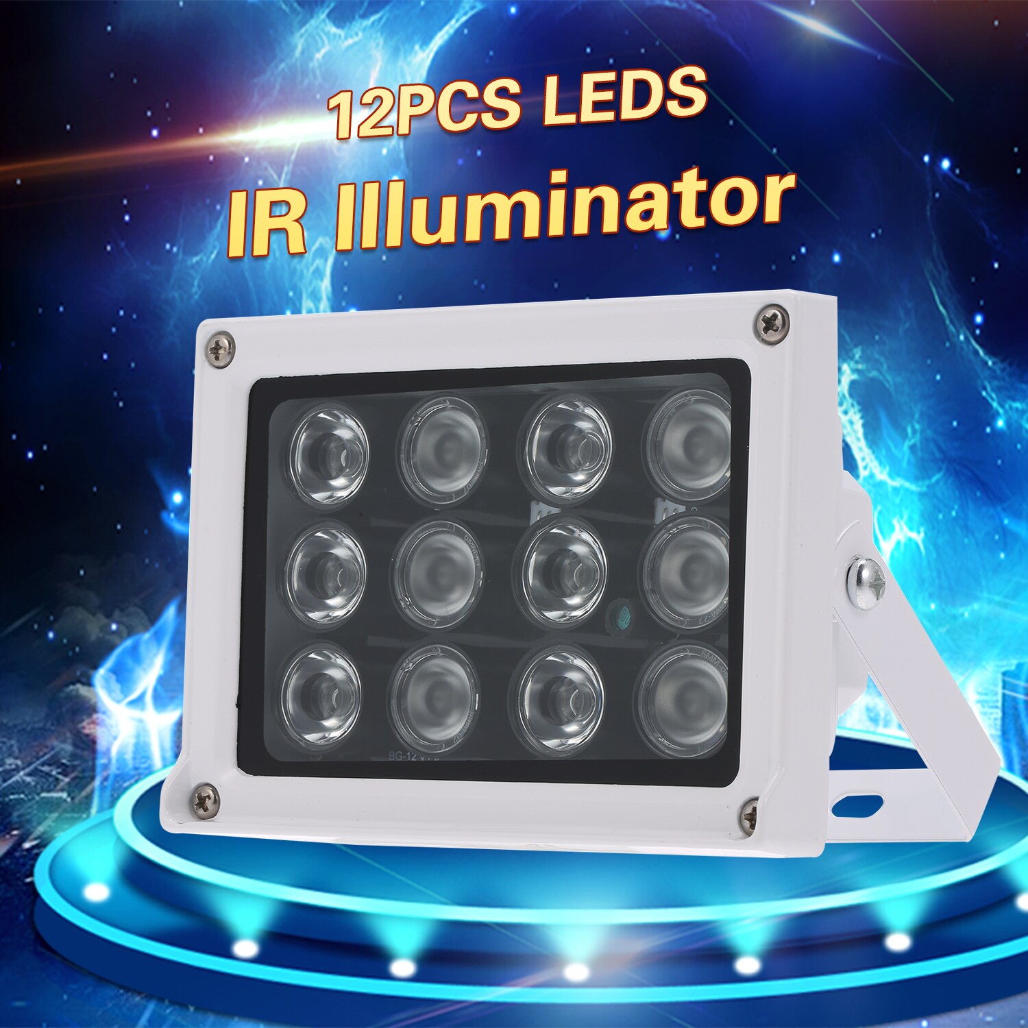 Infrared Illuminator 12pcs Array IR LEDS IR Illuminator Night Vision Wide Angle Long Range Outdoor Waterproof for CCTV