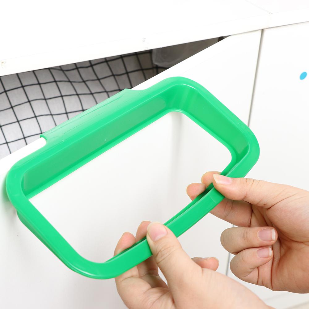 Hanging Trash Rack Garbage Bag Holder for Kitchen Cupboard 40FP19 Plastic Door-back Garbage Trash Bag Bracket Rack Holder