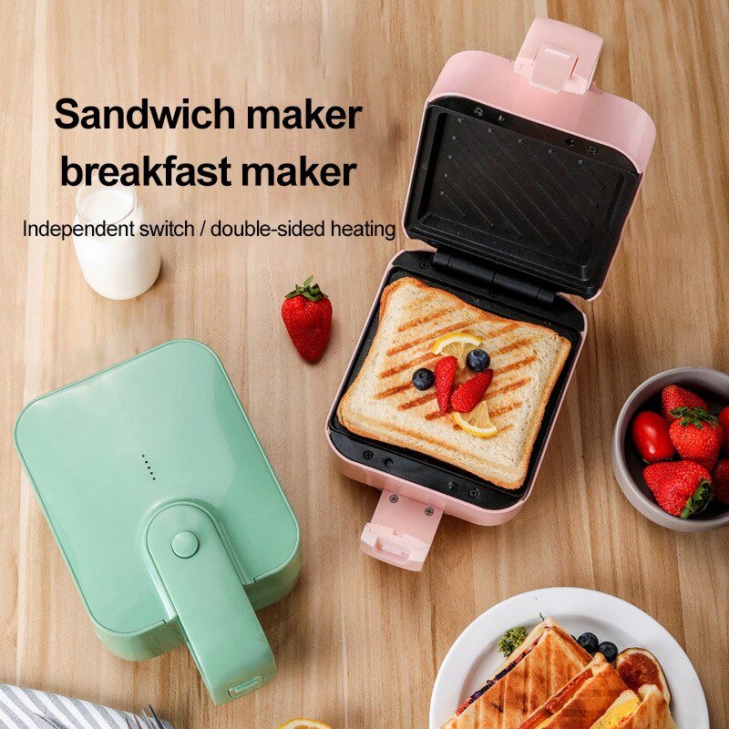 220v elektriske sandwichmaskiner dobbeltsidet opvarmning vaffel maker brød brødrister bageform let mad morgenmad maskine sandwichera