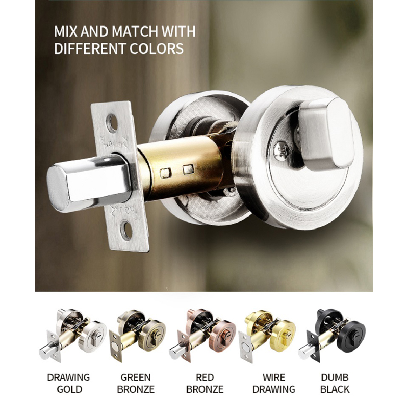 Invisible Door Lock With Key Indoor Bedroom Household Door Bolt Round Lock Wooden/Iron Door Universal Anti-theft Safety Locks