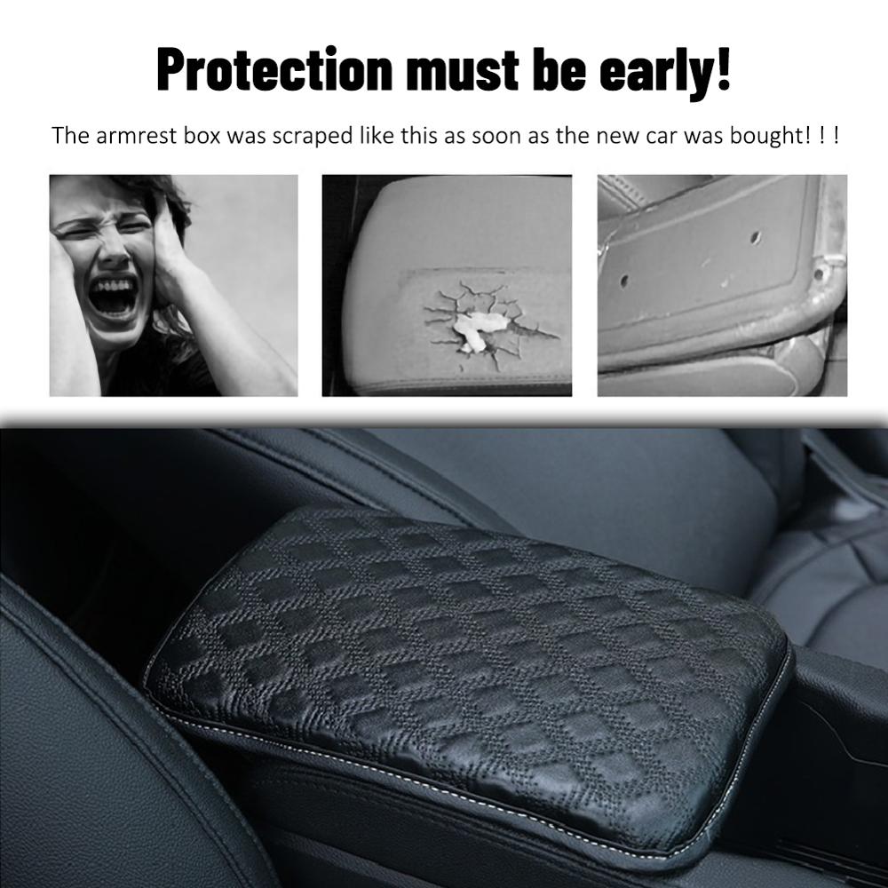 1Pc Universal Car Armsteun Cover Automobiles Auto Armsteun Middenconsole Cover Pu Lederen Kussen Protector Universal Fit Tool