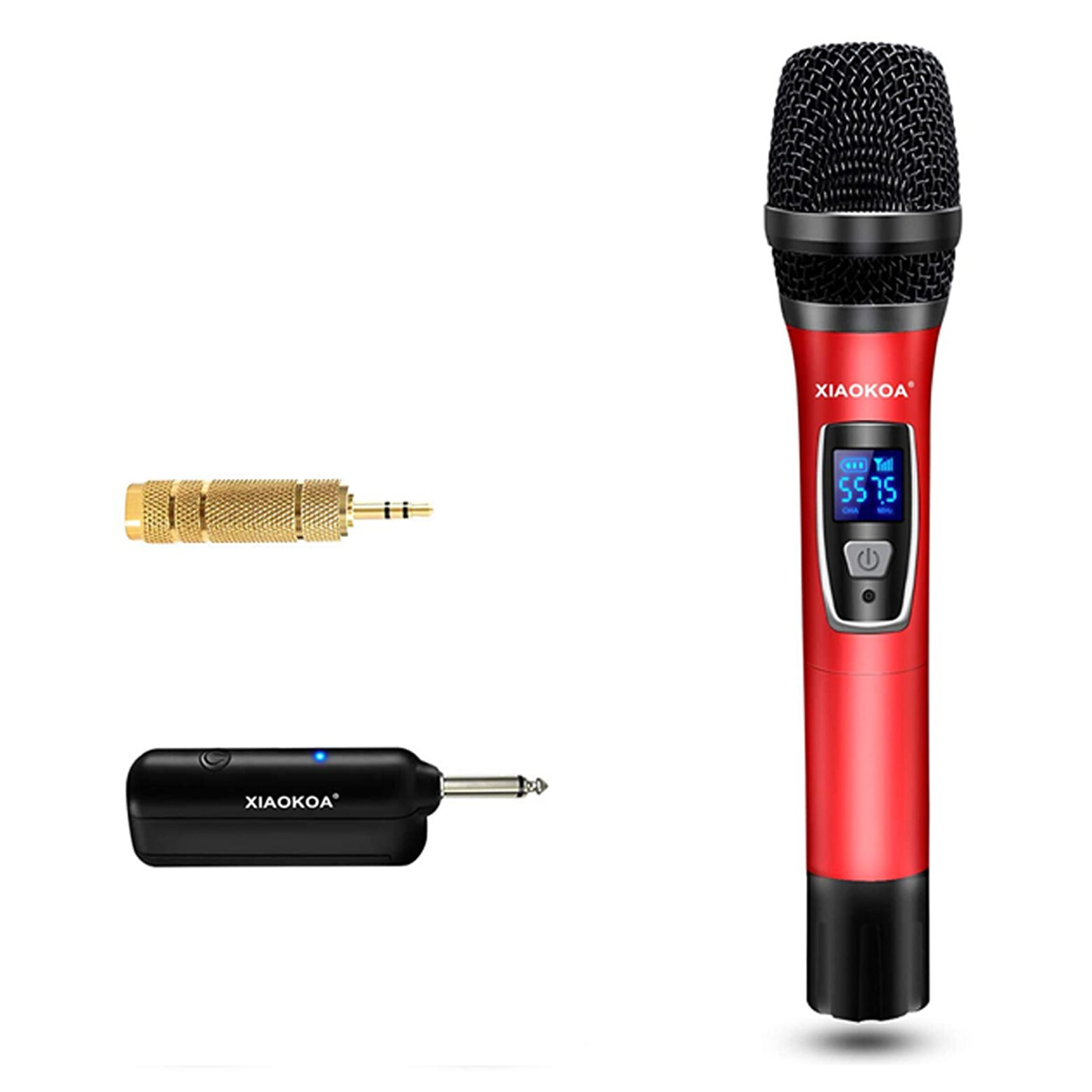 XIAOKOA-Sistema de micrófono inalámbrico Dual UHF para Karaoke, accesorio con receptor recargable para , Reunión, micrófonos inalámbricos: H19H-RD