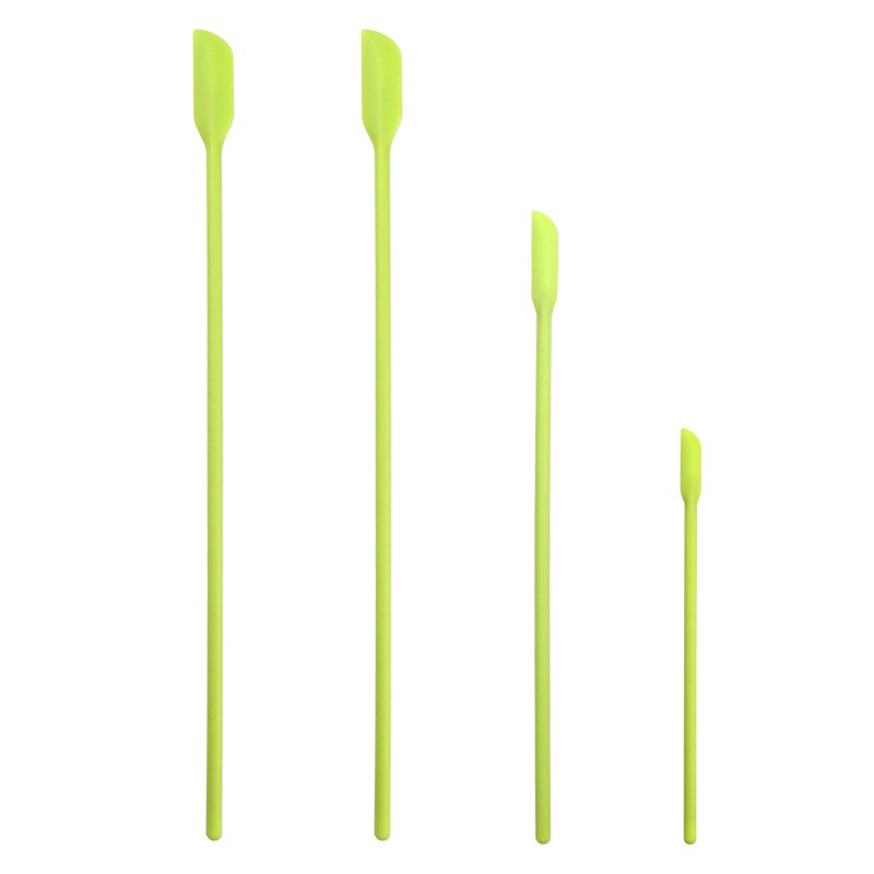 4 Stuks Mini Siliconen Spatels Keukengerei Voor Dunne Jar Skinny Openingen Flessen Tiny Schraper Cosmetische Schrapen Mengen Gereedschap: 4 Pcs Green